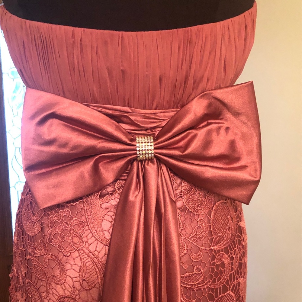 Pink laced gown - Picture 4 of 6